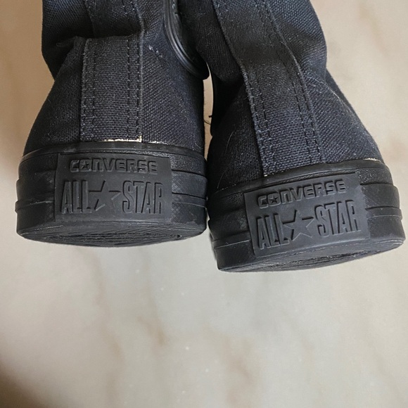 Converse All Star Black on Black High-Tops Men’s Sz 9 - Picture 5 of 9